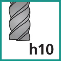Fräser Schneidentoleranz h10 (gemäss ISO 286 Passungsystem)
