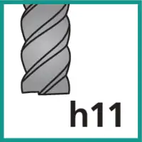 Tolérance d'arête de coupe de fraise h11 (selon le système d'ajustement ISO 286)
