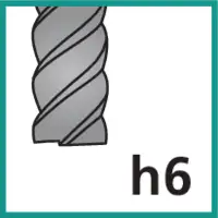 Tolérance de coupe de fraise h6 (selon la norme ISO Système d'ajustement 286)