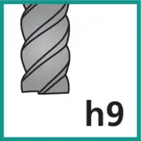 Tolérance d'arête de coupe de fraise h9 (selon le système d'ajustement ISO 286)
