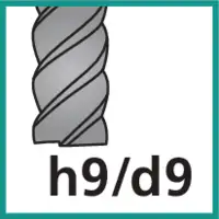 Fräser Schneidentoleranz h9 / d9 (gemäss ISO 286 Passungsystem)