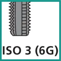 Zone de tolérance de filetage ISO3 / 6G (avec surépaisseur)
