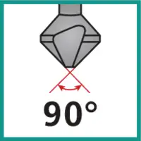 Angle de fraisage conique : 90°