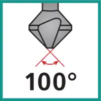 Angle de fraisage conique : 100°