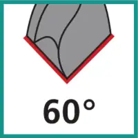 Angle de pointe 60°