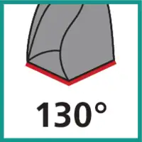 Spitzenwinkel 130°