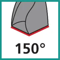 Angle de pointe 150°