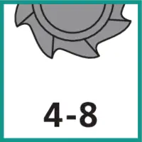 Zähnezahl 4 - 8