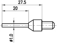 FUTURO Touche de mesure  M2.5 INOX Goupille en métal dur Ø 1 x 20 - toolster.ch