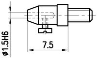 FUTURO INOX-Messeinsatzkörper  M2.5 mit Aufnahme-Bohrung Ø1.5 / H6 - toolster.ch