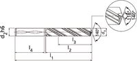 BECK VHM-Bohrreibahle Beck 5xD, mit Pyramidenspitze, IK 4.00 H7 - toolster.ch BECK VHM-Bohrreibahle Beck 5xD, mit Pyramidenspitze, IK 4.00 H7 - toolster.ch
